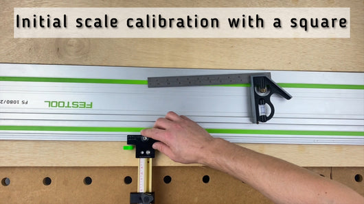 Precision Dogs. Precision Parallel Guides V2.0. Initial scale calibration with a square.