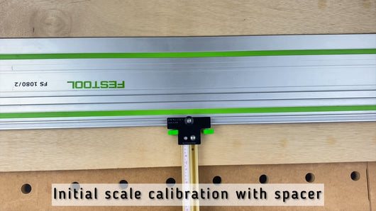Precision Dogs. Precision Parallel Guides V2.0. Initial scale calibration with spacer.