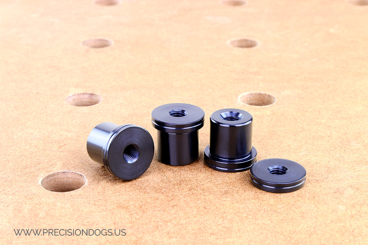 Snug fit 20mm bench dogs for Festool MFT. 2 pair Short size